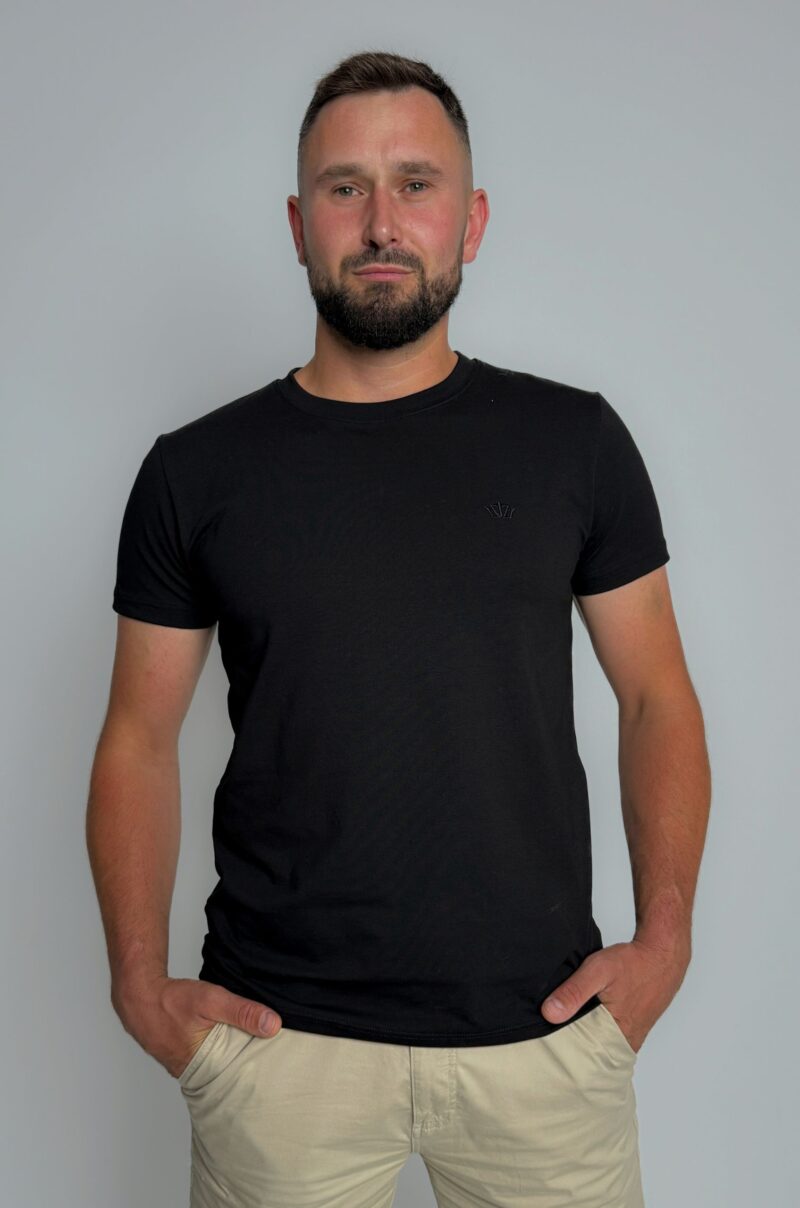 KOSZULKA MĘSKA SLIM FIT SIZI [CZARNA]