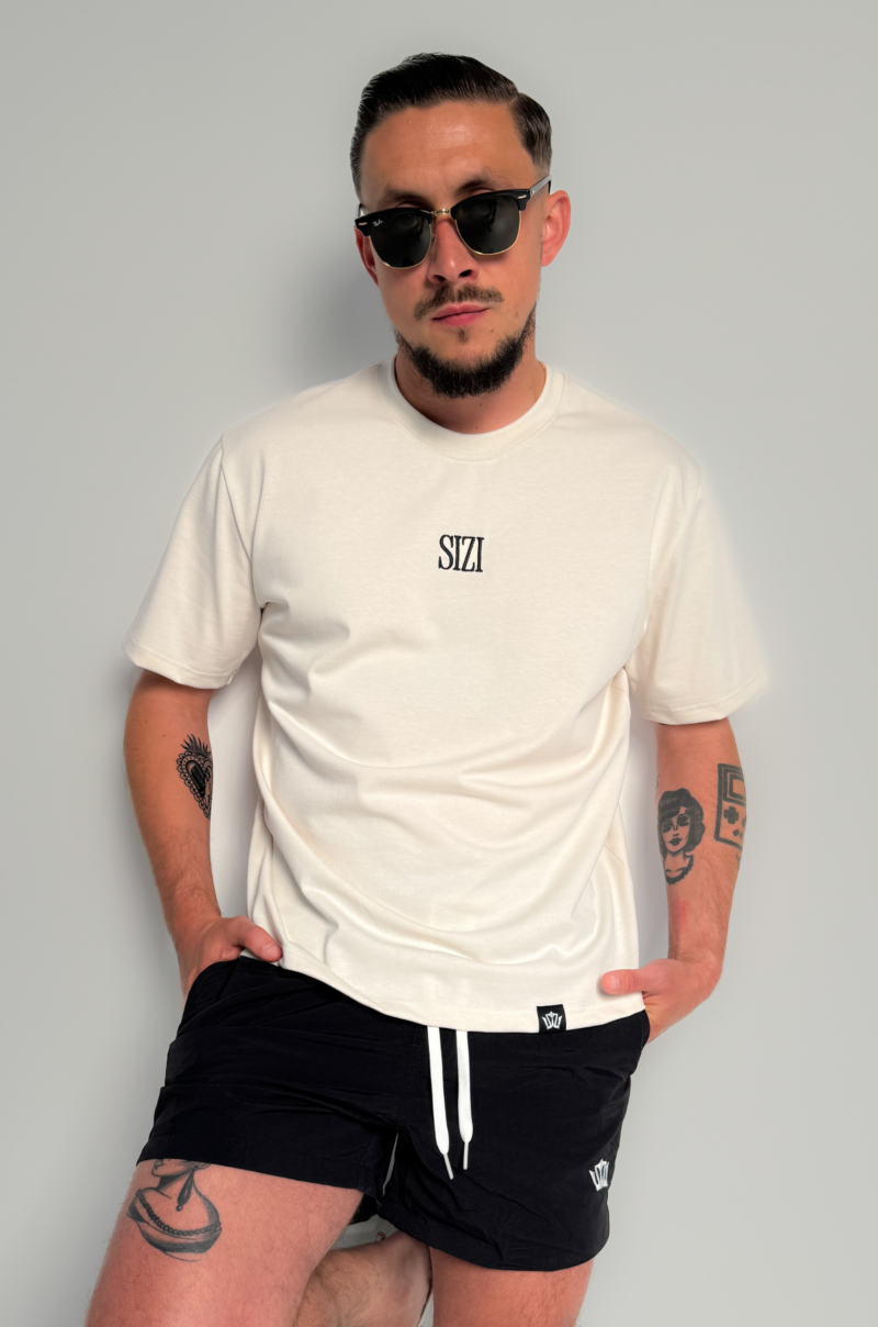 T-SHIRT SIZI OVERSIZE [KREMOWY] – UNISEX
