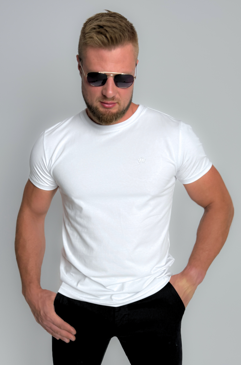 KOSZULKA MĘSKA SLIM FIT SIZI [BIAŁA]